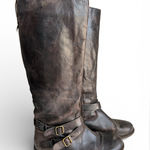 Hinge  Distressed Devin Riding Boot Chocolate Brown Country Boho Cottagecore 9.5 Photo 0