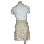 White House | Black Market WHBM Beige Cargo Skirt Embroidered Flap Pocket Above Knee Stretch Size 12 Photo 2