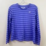New Balance Lighting Dry Striped Purple Long Sleeve Athletic Top Photo 0