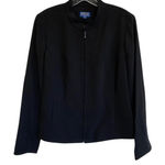 Pendleton Petite Blazer Jacket Women's 16P Black Zip Front Career Work NWT Photo 0