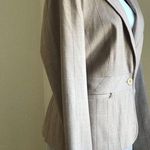 Larry Levine Signature By  one Button TanBlazer Chalk Stripe Fabric Jacket SZ 18 Photo 2