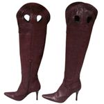 Donald Pliner Couture Wine Metallic Leather Boot Shoe New Over The Knee $695 NWT Photo 1
