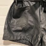 TGLA High Waist Faux Leather Shirts with Bow Belt Black Size M Photo 8