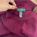 LRL Lauren Jeans CO. Ralph Lauren Fitted Dress Size Medium Patched Elbows Maroon Red Photo 3