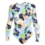 Roxy NWT Women's Long Sleeve Swimsuit One Piece Rashguard Floral XL, $100 Photo 1
