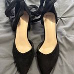 Black Heels With Satin Ribbon Size 8.5 Photo 0