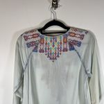 Soft Surroundings EMBROIDERED Mixteca TUNIC Top Size XS TENCEL Chambray V-NECK Photo 7