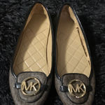 Michael Kors  Black and Brown Logo Flats Photo 0