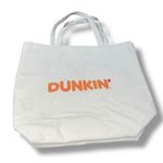 Dunkin Donuts Tote Bag Canvas Large Carry On 100% Cotton Coffee Cream Orange Photo 0