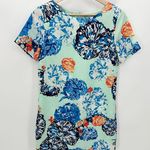 J.Crew Factory Dress Women 2 Mint Green Blue Floral Print Short Sleeve Gallery Photo 8