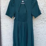Old Navy NWT  Emerald Isle Fit and Flare mini dress xs blue green puff sleeve Photo 5