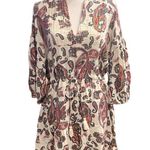 ZARA Paisley Print Lace Up Waist Shirt Dress For Women Chic Retro Size Medium Photo 2