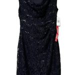 Ronni Nicole  size 8 women's black formal sequin lace one piece with drape neck Photo 0