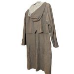 Fleet Street Long Raincoat Duster Jacket Dark Taupe Removable Lining Hood Sz 6P Brown Photo 3