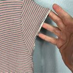 Toad & Co Stripe Scoop Neck Cap Sleeve Top Orange Blue White Size Small Photo 3