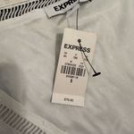 EXPRESS NWT  White Mini Ruffle Flow Flutter Sleeve Fit And Flare Dress Photo 5