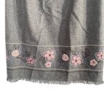 Ann Taylor LOFT Gray Wool Blend Sz 6 Floral Embroidered Skirt Academia Fall Photo 1