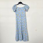 August Sky Blue Floral Off the Shoulder Midi Dress Photo 2