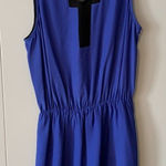 Parker NWOT  Silk Cobalt & Black Dress with Sheer Detail Size XS Photo 0