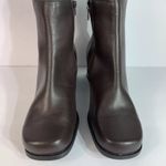 Predictions Brown Side Zip Leather Ankle Boots - SIZE 11 Photo 1
