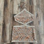 Retrofête Retrofete Viola Tiger Stripe Dress Sequin Size Large NWT Halter Open Back Photo 1