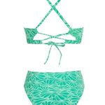 Cupshe NEW  Scallop V-Neck High Waisted Bikini in Mint Green Size XS Photo 3