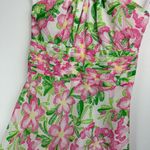 Lilly Pulitzer Floral Midi Dress Sz 2 Cotton Silk Blend Halter Neck Bow Tie Back Photo 5