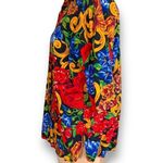 Vintage California Connection Shirt Cherry Red Multicolor Floral Detail Collared Size L Photo 5