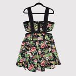 Gianni Bini NWT Dress Black Alexie Corset Mini Floral Cutout Fit Flare Large Photo 1