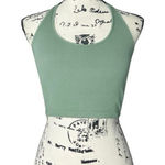 SheIn  Sage Green Ribbed Halter Crop Top - Size S Photo 0