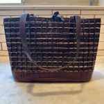 Brighton  Brown Leather Woven‎ Tote Bag Handbag Purse Designer Fashion Photo 8