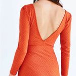 Urban Outfitters GUC Orange Cooperative V-Neck Ramona Dress |  Textured Halloween Photo 2