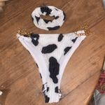lovely erica cowprint bikini bottoms and scrunchie Photo 0