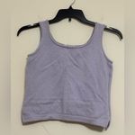 St. John  Knit Tank Top Stretch Lavender Square neckline Side Slits Size 4P Photo 6