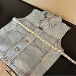 Marithe Francois Girbaud denim jeans and buttondown sleeveless vest SET, sz L/8 Blue Photo 9