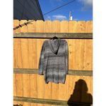 Max Studio   Cotton Blend  Hooded Sweater Long‎ Sleeves Size L Grey Blue Fall Photo 5