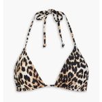 Ganni NWT Leopard-print triangle bikini top M Photo 2