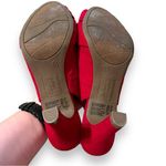 dexflex comfort Carmine Red Faux Suede Open toe Slingback Pumps Heels Sz 6.5 Photo 7
