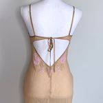 Victoria's Secret Victoria’s Secret Nude Embroidered Silk Maxi Slip Photo 8