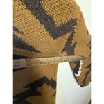 Lucky Brand Cardigan Sweater Woman's Large Brown Aztec Print Knit Oversized Hood Photo 5