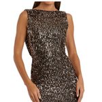 Mac Duggal Size 2 NEW Bronze Cowl Back Boat Neck Sequined Formal Gown 26331 Photo 2