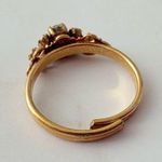 Vintage Sarah Coventry Elegant Gold Red Burgundy Gemstone Adjustable Ring Photo 5