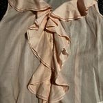 Oscar de la Renta Womens sz6  100% Cotton pink sleeveless ruffled blouse Photo 2