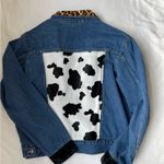 Vintage Mixed Animal Print Jean Jacket Blue Size XL Photo 13