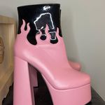 Pink Platform Flame Boots Size 7 Photo 0