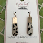 NWT Myra Bag Animal Patterned Leather Earrings Black Photo 0