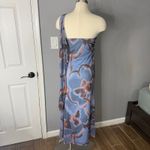 ASOS DESIGN midi dress with wrap around one shoulder in floral print, M Photo 1