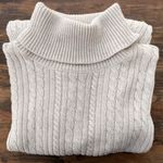 Jeanne pierre A6 ‎ Cable Knit Turtleneck Sweater Women's Medium Cotton Beige Photo 0