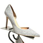 INC I.N.C Silver D’orsay Rhinestone Pointed Toe Pumps Heels Shoes Size 9 Photo 0