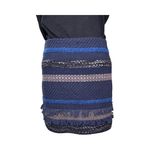 Alice + Olivia  Textured Striped Fringe Mini Skirt Blue Gray Size 2 Photo 1